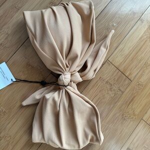 Tan Knotted Bathing Suit Top